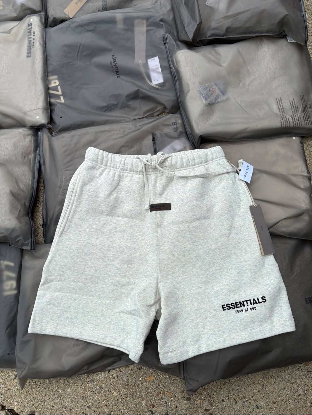 ESSENTIALS Men's Light Heather Gray Athletic Shorts